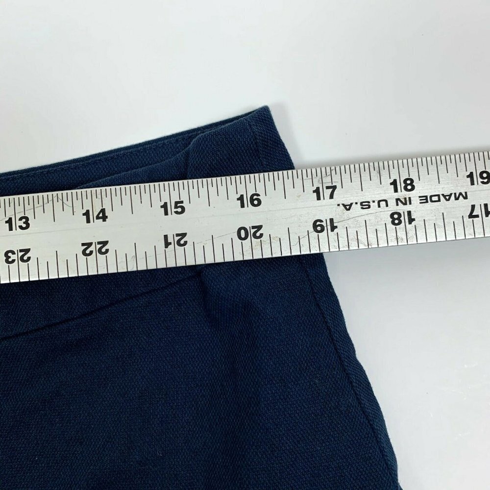 Copper Key Button Front A-Line Mini Skirt Navy - Picture 5 of 7